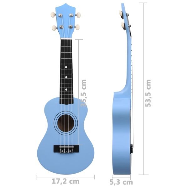 Conjunto ukulele soprano infantil com saco 21" azul-bebé - Image 11