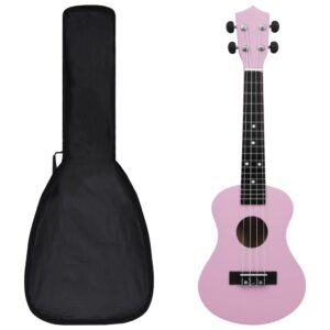 Conjunto ukulele soprano infantil com saco 23" rosa