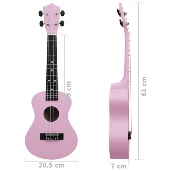 Conjunto ukulele soprano infantil com saco 23" rosa - Image 11