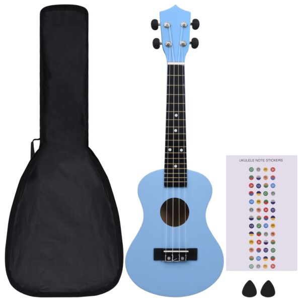 Conjunto ukulele soprano infantil com saco 23" azul-bebé - Image 2