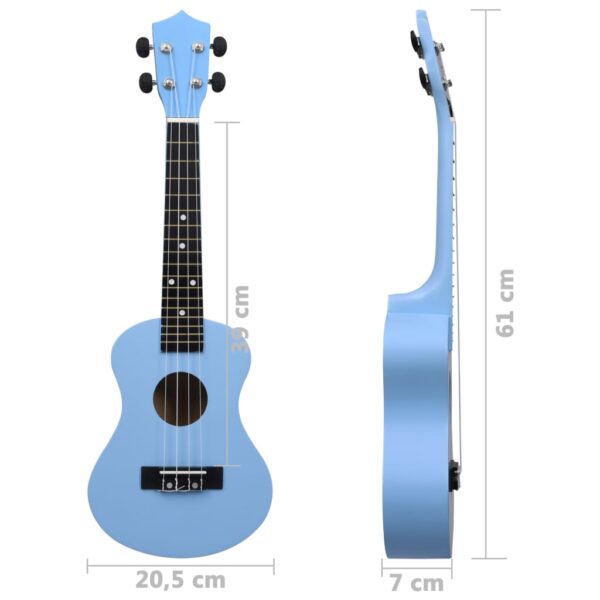 Conjunto ukulele soprano infantil com saco 23" azul-bebé - Image 11