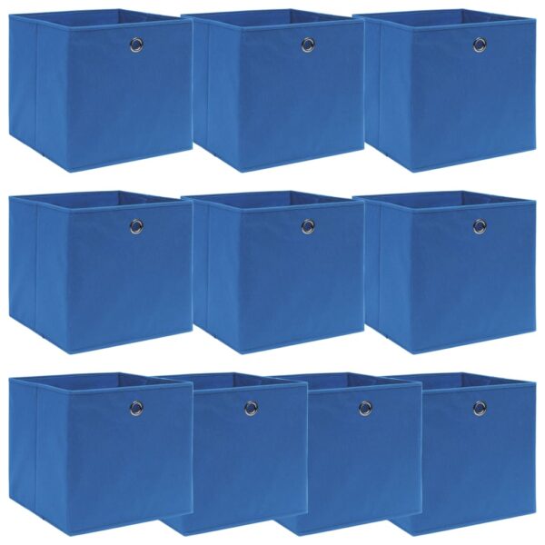Caixas de arrumação 10 pcs 32x32x32 cm tecido azul