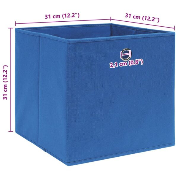 Caixas de arrumação 10 pcs 32x32x32 cm tecido azul - Image 5