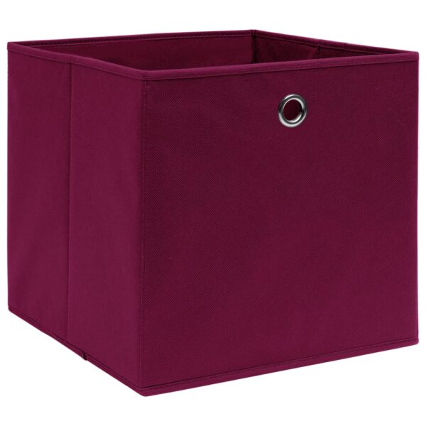 Caixas de arrumação 4 pcs 32x32x32 cm tecido vermelho escuro - Image 2