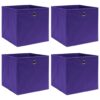 Caixas de arrumação 4 pcs 32x32x32 cm tecido roxo