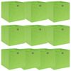 Caixas de arrumação 10 pcs 32x32x32 cm tecido verde
