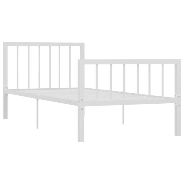 Estrutura de cama metal 90x200 cm branco - Image 2