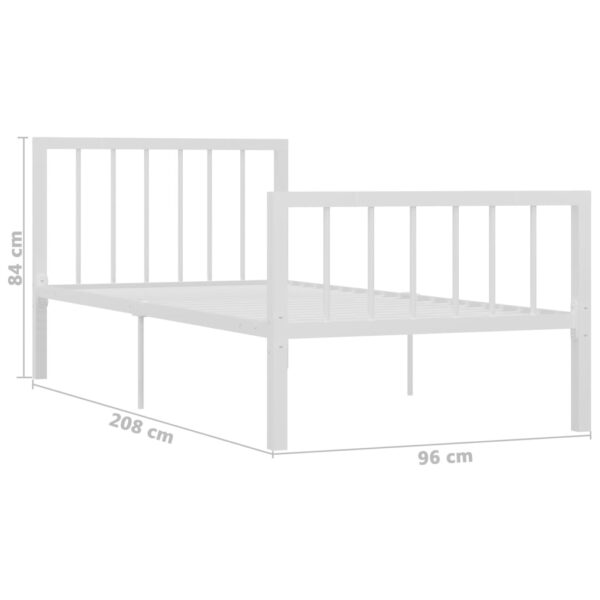 Estrutura de cama metal 90x200 cm branco - Image 6