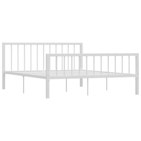Estrutura de cama 160x200 cm metal branco - Image 2