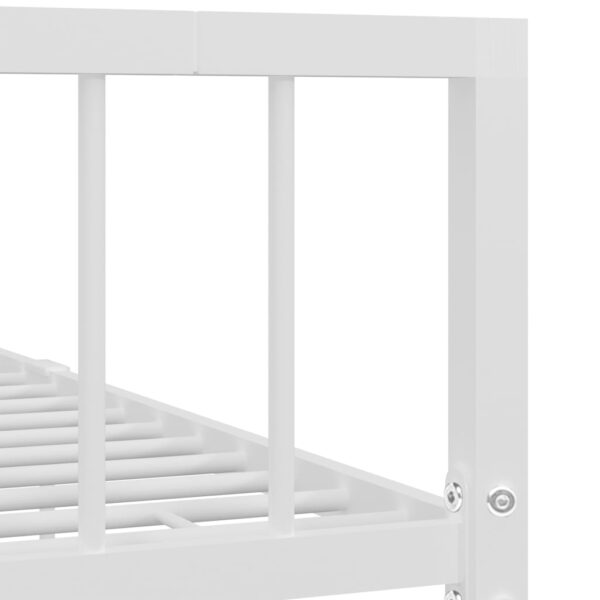 Estrutura de cama 160x200 cm metal branco - Image 5