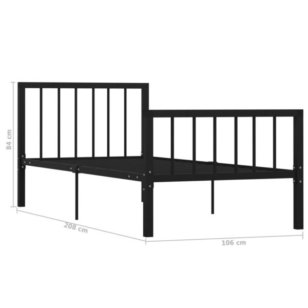 Estrutura de cama 100x200 cm metal preto - Image 6