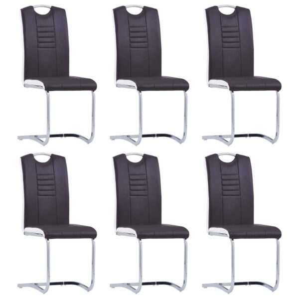 11 pcs conjunto de jantar couro artificial castanho - Image 6