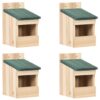 Casas para pássaros 4 pcs 12x16x20 cm madeira de abeto