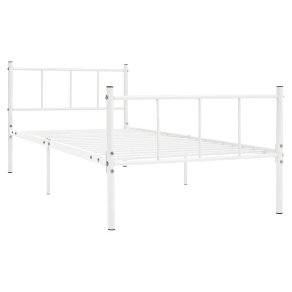 Estrutura de cama metal 90x200 cm branco - Image 2