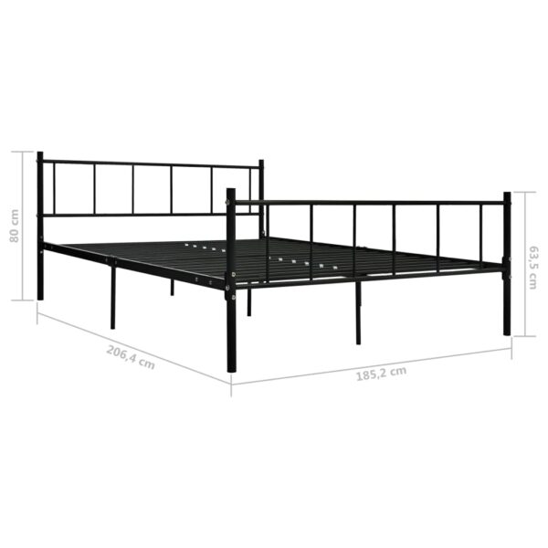 Estrutura de cama 180x200 cm metal preto - Image 5