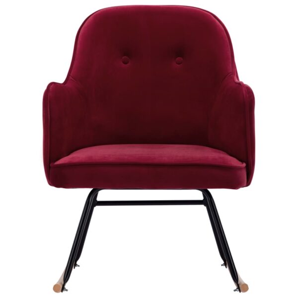 Cadeira de baloiço veludo vermelho tinto - Image 2