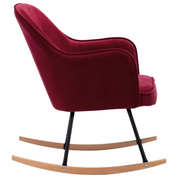 Cadeira de baloiço veludo vermelho tinto - Image 3