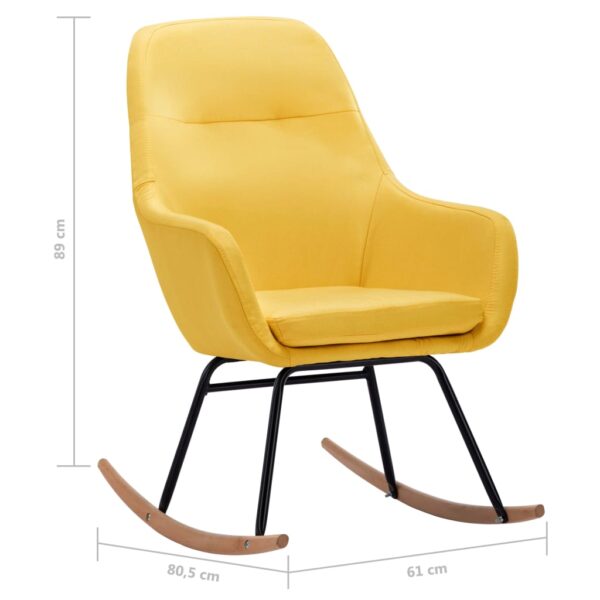 Cadeira de baloiço tecido amarelo mostarda - Image 7