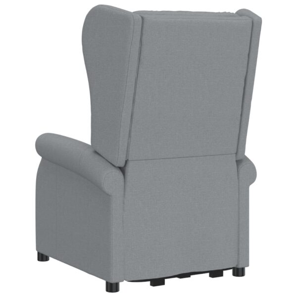 Poltrona elevatória de massagens tecido cinzento-claro - Image 5