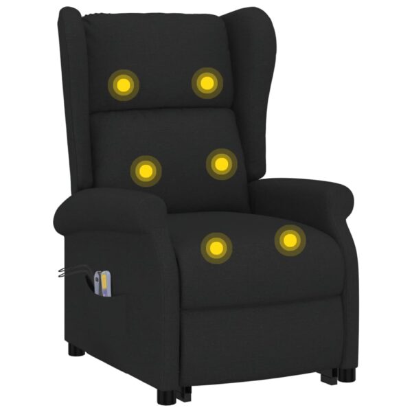 Poltrona de massagens elevatória tecido preto - Image 6