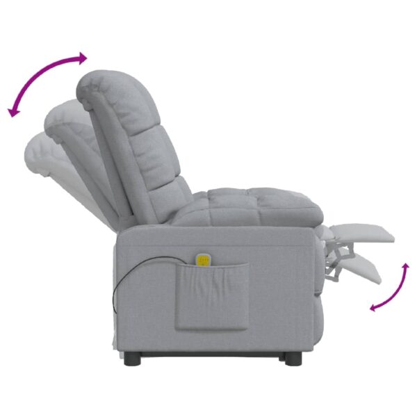Poltrona de massagens tecido cinzento-claro - Image 6