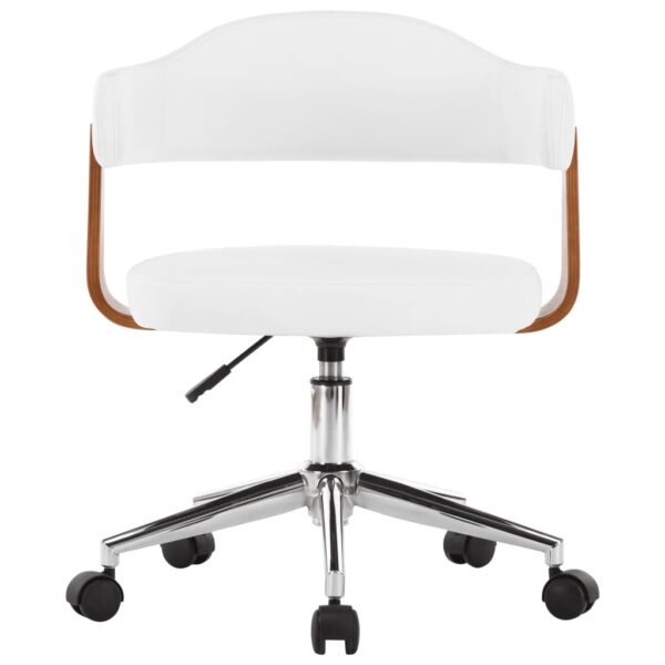 Cadeiras jantar 2 pcs madeira curvada e couro artificial branco - Image 2