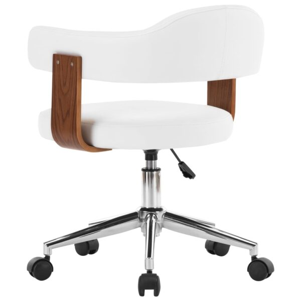 Cadeiras jantar 2 pcs madeira curvada e couro artificial branco - Image 3