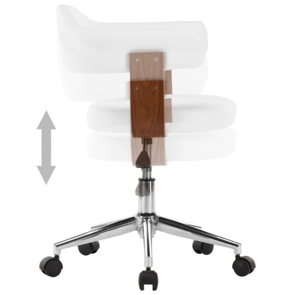 Cadeiras jantar 2 pcs madeira curvada e couro artificial branco - Image 4