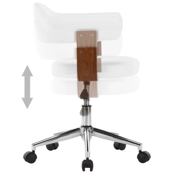 Cadeiras jantar 4 pcs madeira curvada e couro artificial branco - Image 4