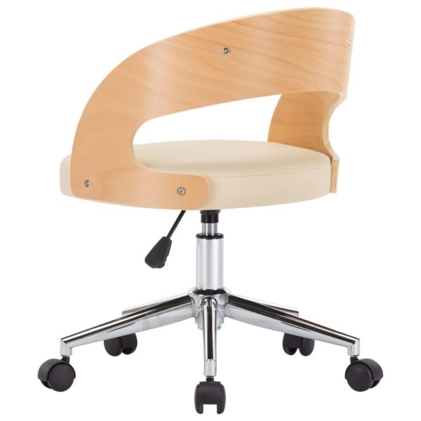 Cadeiras jantar 2 pcs madeira curvada e couro artificial creme - Image 4