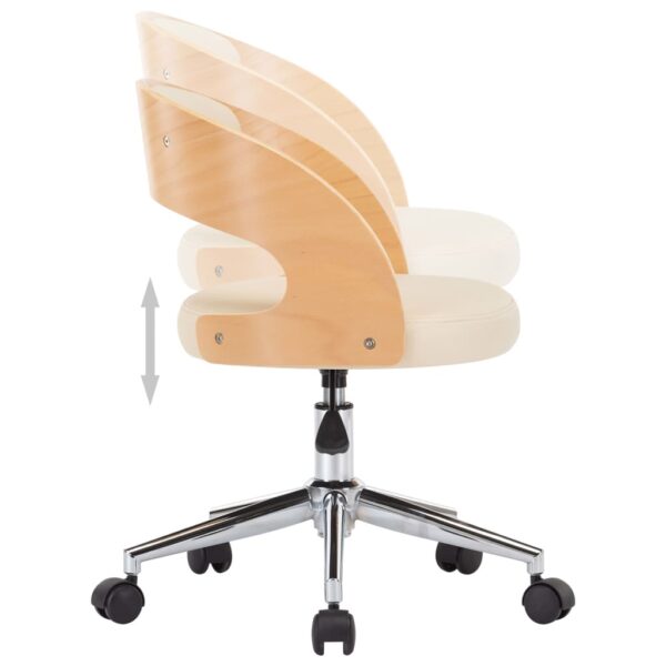 Cadeiras jantar 2 pcs madeira curvada e couro artificial creme - Image 5