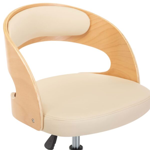Cadeiras jantar 2 pcs madeira curvada e couro artificial creme - Image 6