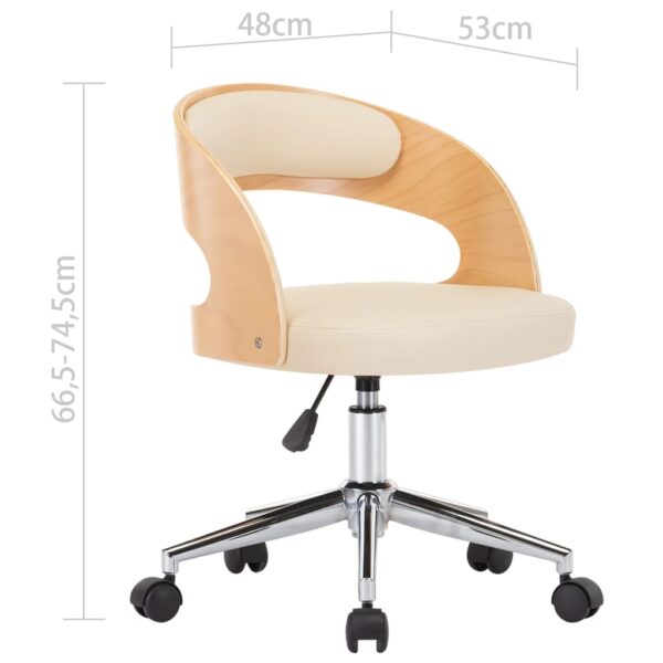 Cadeiras jantar 2 pcs madeira curvada e couro artificial creme - Image 8