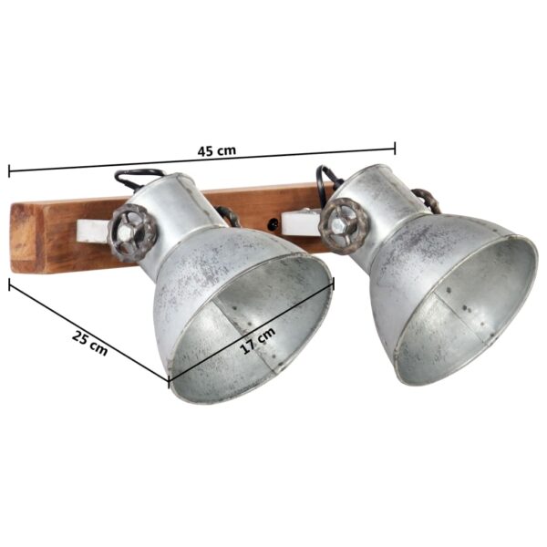Candeeiro de parede industrial 45x25 cm E27 prateado - Image 11