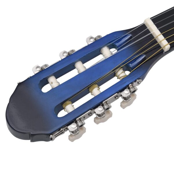 Guitarra clássica para iniciantes com saco 4/4 39" azul - Image 5