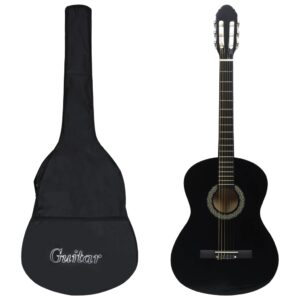 Guitarra clássica para iniciantes com saco 4/4 39" preto