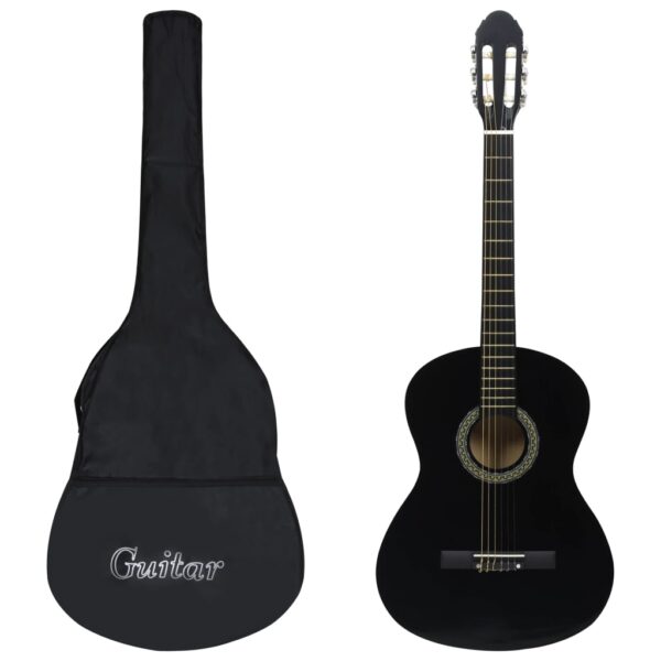 Guitarra clássica para iniciantes com saco 4/4 39" preto