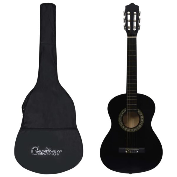 Guitarra clássica iniciantes/crianças com saco 1/2 34" preto