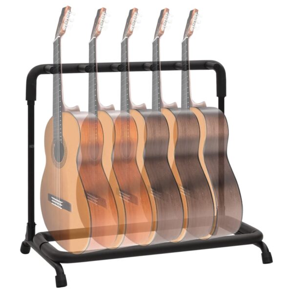 Suporte dobrável para guitarras 5 secções 74x41x66 cm aço preto - Image 2