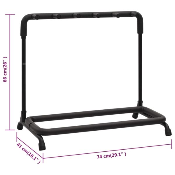 Suporte dobrável para guitarras 5 secções 74x41x66 cm aço preto - Image 9