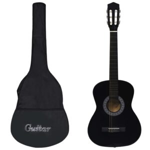 Guitarra clássica para iniciantes com saco 3/4 36" preto