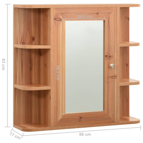Armário espelhado para casa de banho 66x17x63 cm MDF carvalho - Image 8
