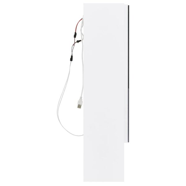 Armário espelhado casa de banho com LED 80x15x60 cm MDF branco - Image 5