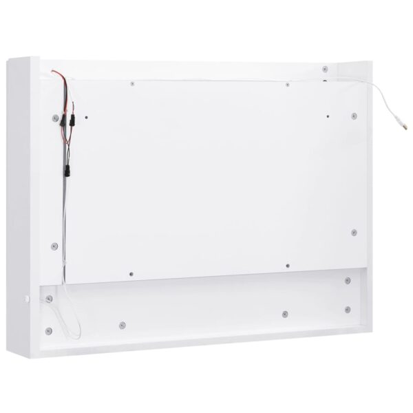 Armário espelhado casa de banho com LED 80x15x60 cm MDF branco - Image 6