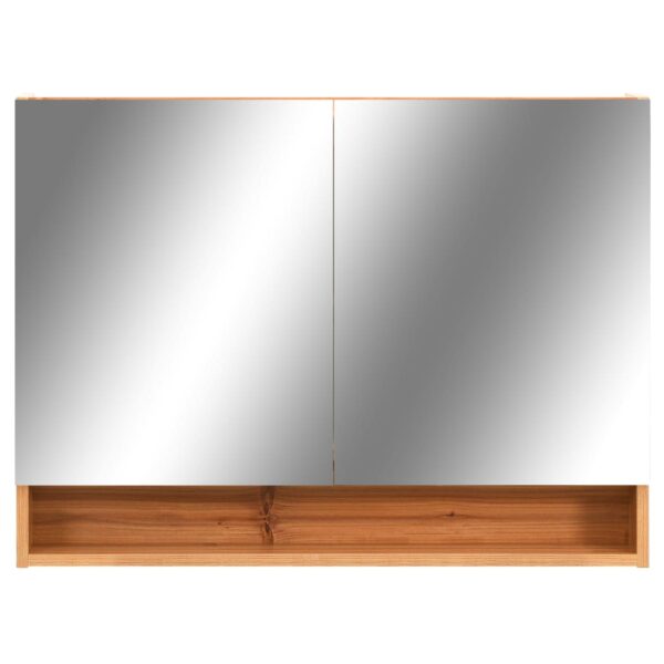Armário espelhado casa banho com LED 80x15x60 cm MDF carvalho - Image 3