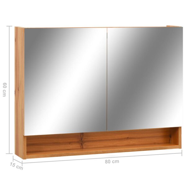 Armário espelhado casa banho com LED 80x15x60 cm MDF carvalho - Image 7