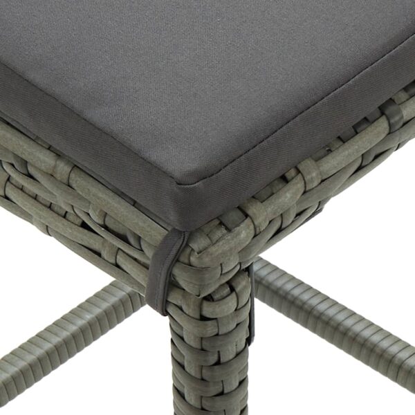 3 pcs conjunto de bar vime PE cinzento - Image 9