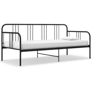 Sofá-cama 90x200 cm metal preto
