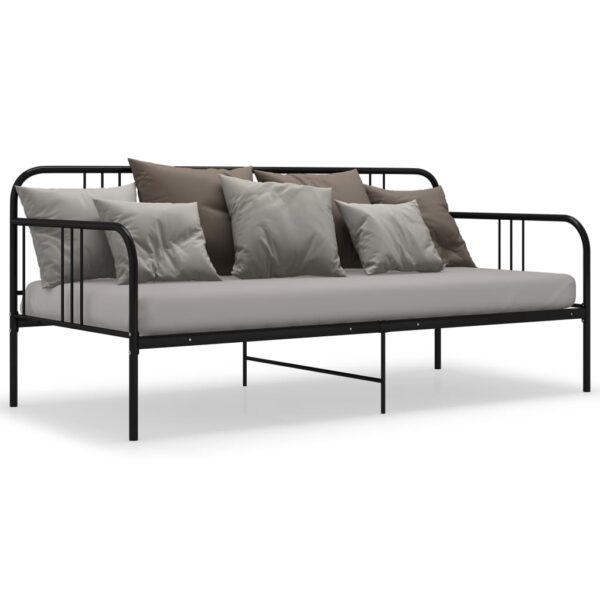 Sofá-cama 90x200 cm metal preto - Image 6