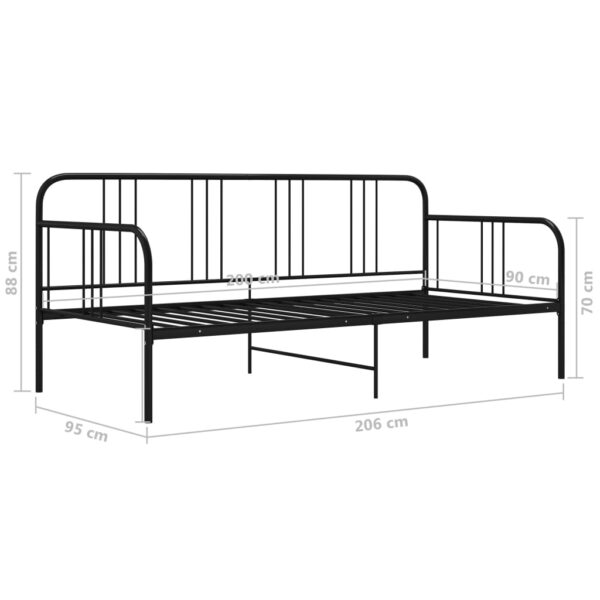 Sofá-cama 90x200 cm metal preto - Image 8